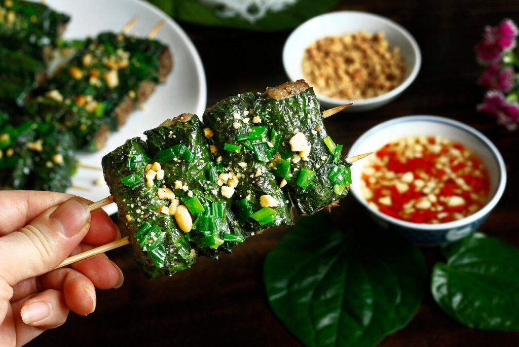 Vietnamese Grilled Beef Wrapped in Betel Leaves(Bo La Lot)